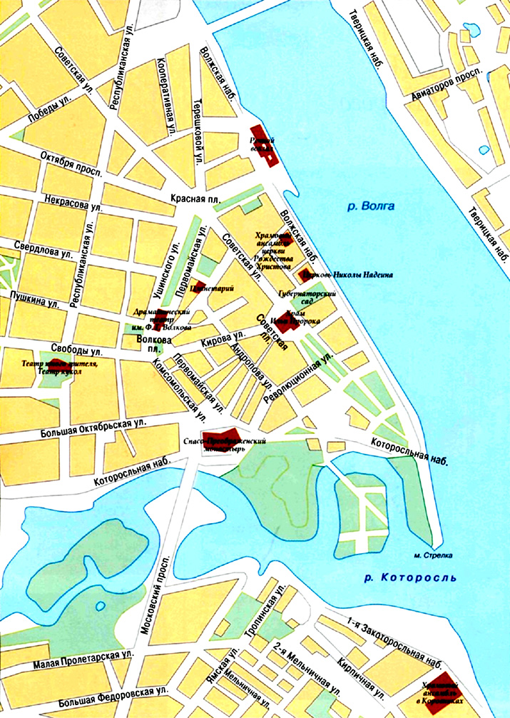 карта города Ярославль