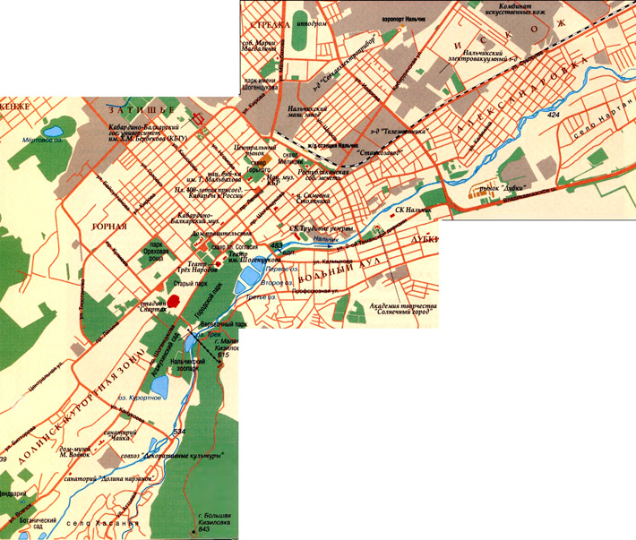 город Нальчик на карте